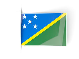 Square label with flag of solomon islands