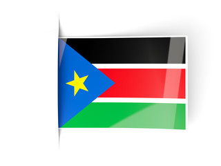 Square label with flag of south sudan