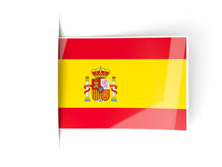 Obraz premium Square label with flag of spain