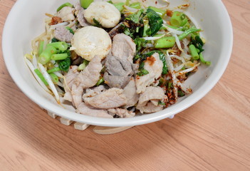 noodle with pork ball and boiled pork