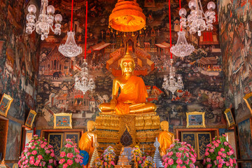 Buddha Statue at  Wat Arun - the Temple of Dawn in Bangkok, Thailand