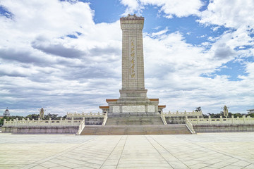 Fototapeta na wymiar Monument to the People's Heroes at Tiananmen Square, Beijing