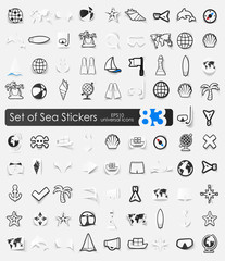 Set of sea stickers