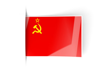 Square label with flag of ussr