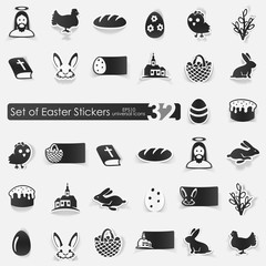Set of easter stickers