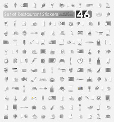 Naklejka na ściany i meble Set of restaurant stickers