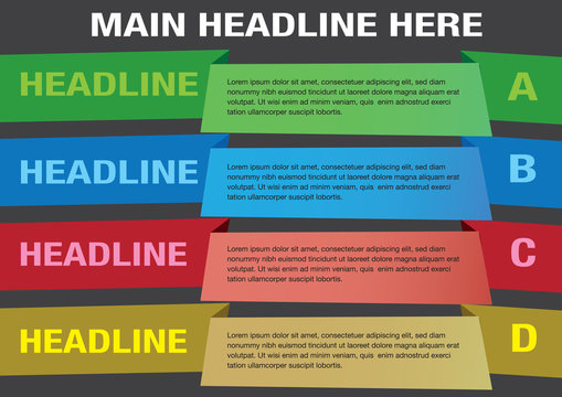 Simple Layout design with folded color paper strips - Powered by Adobe