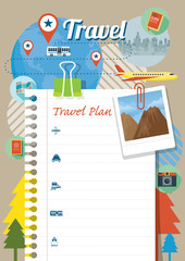 Blank Paper Traveling Plan and Background