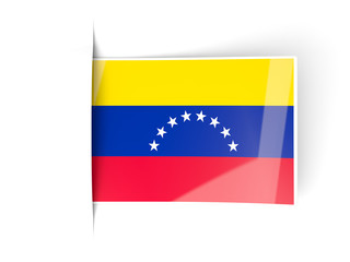 Naklejka premium Square label with flag of venezuela