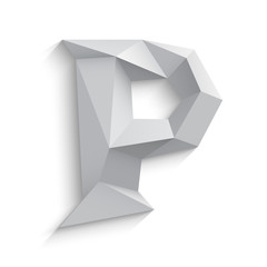 Vector illustration of 3d letter P on white background.