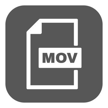 The MOV icon. Video file format symbol. Flat