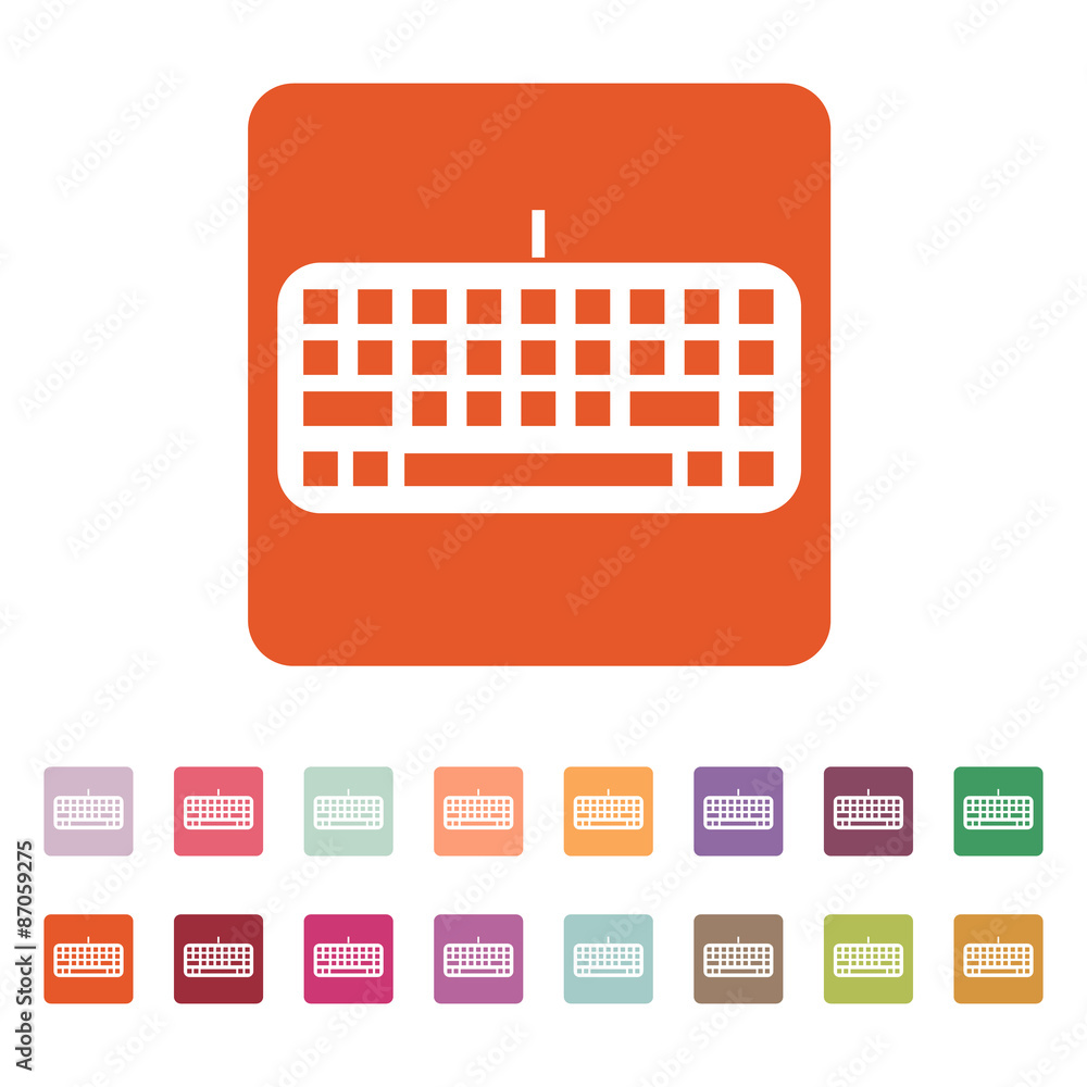 Poster the keyboard icon. keypad and input, typing, communication symbol. flat