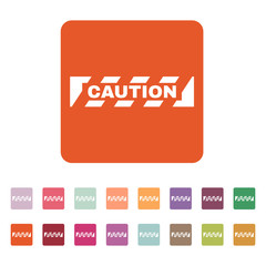 The caution icon. Danger and hazard, attention symbol. Flat