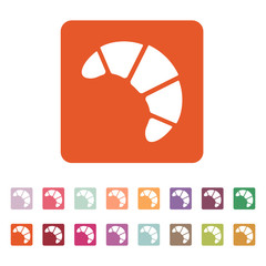 The croissant icon. Breakfast and dessert, bakery symbol. Flat