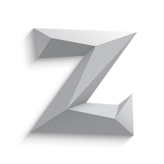 Vector illustration of 3d letter Z on white background.
