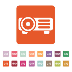 The projector icon. Presentation symbol. Flat