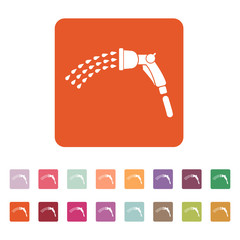 The spray gun icon. Irrigation and watering symbol. Flat