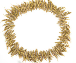 round frame background ears of wheat