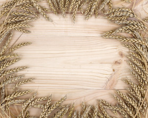 Frame background ears of wheat