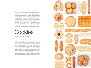 cookies and biscuits on white background