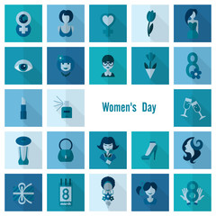 Womans Day Icon Set