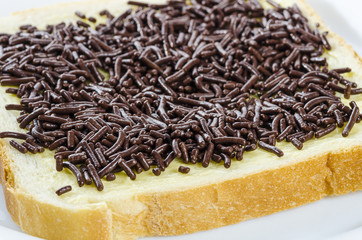 tartine avec vermicelles de chocolat