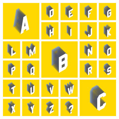 Alphabet set. 3d vector illustration. Design elements.