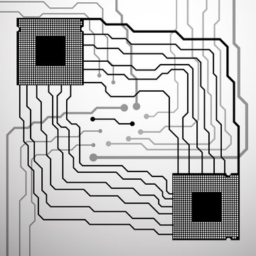 Cpu. Circuit Board. Vector illustration. Eps 10