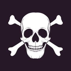 Vector skull on black background