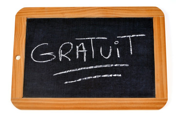 Obraz premium Gratuit écrit sur une ardoise