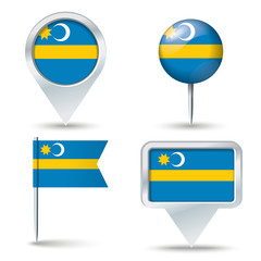 Map pins with flag of Szeklerland