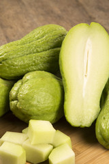 The chayote (Sechium edule) is a vegetable native to south ameri
