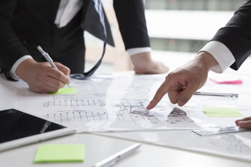 Businessman depicting the drawings