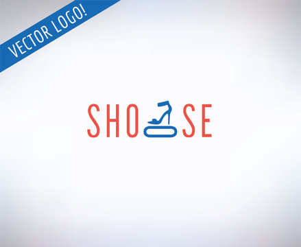 Shoe vector logo. Fashion, shopping and sale symbol. Stock