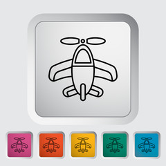 Airplane toy icon