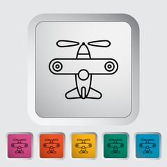 Airplane toy icon
