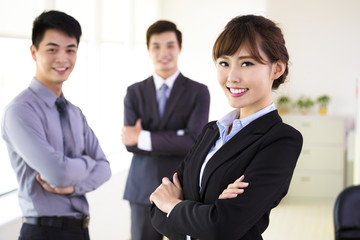 successful young business team standing in office