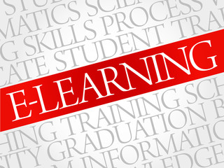 E-LEARNING word cloud, education business concept