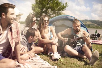 Guitar is necessary during the camping
