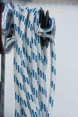 Winches and ropes, sailing yacht detail