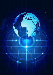 Abstract Global Technology Blue Background