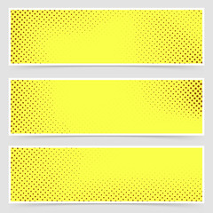 Bright dotted comic book style header set