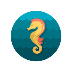 Sea Horse flat icon