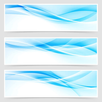 Bright Blue Abstract Swoosh Modern Line Header