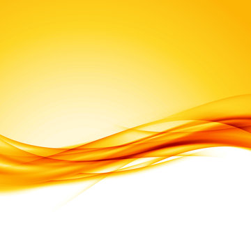 Bright orange swoosh wave border background