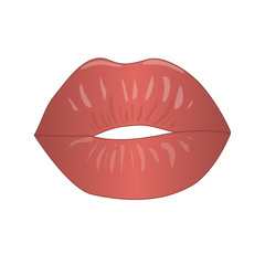 Obraz premium Vector lips on the isolated background