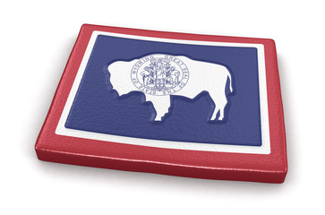 Map of Wyoming state with flag. Image with clipping path.