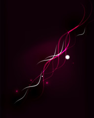 Glowing flowing waves and stars in dark space