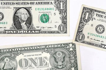 one dollar isolate on white background. 