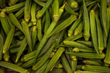Fresh Raw Green Lady Finger - Okra